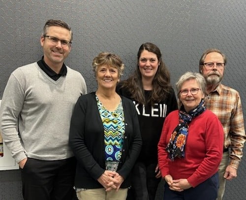 The Starfish Board includes three Rotarians and two former Rotarians. L to R: David Spencer, Mary Jackson, Chelsea Kidd, Brenda Spence, Darryl O’Brian. Missing: Chad Reimer.